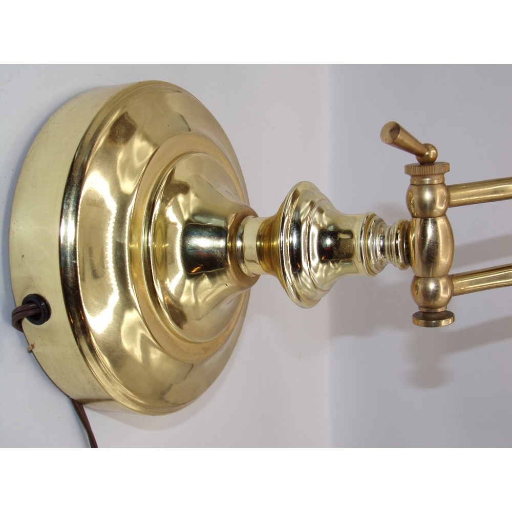 Vtg Brass Desk Lamp Adjustable Task Bankers Piano Pharmacy MCM Grandmillenial - Picture 9 of 16